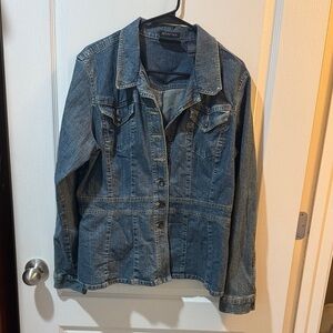 Axcess Dark Blue Denim Jacket with Button Front